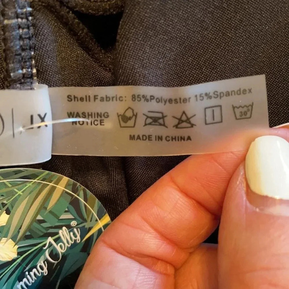 Blooming Jelly One Piece Swimsuit Black White Dots - Picture 6 of 7